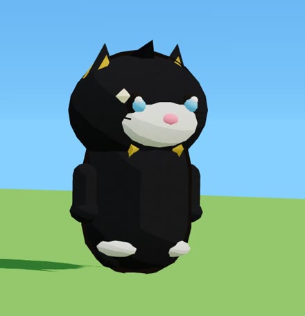 Handsome Cat standing front-on in the KittyKlash model viewer