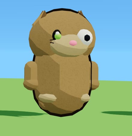 Ugly Cat standing front-on in the KittyKlash model viewer