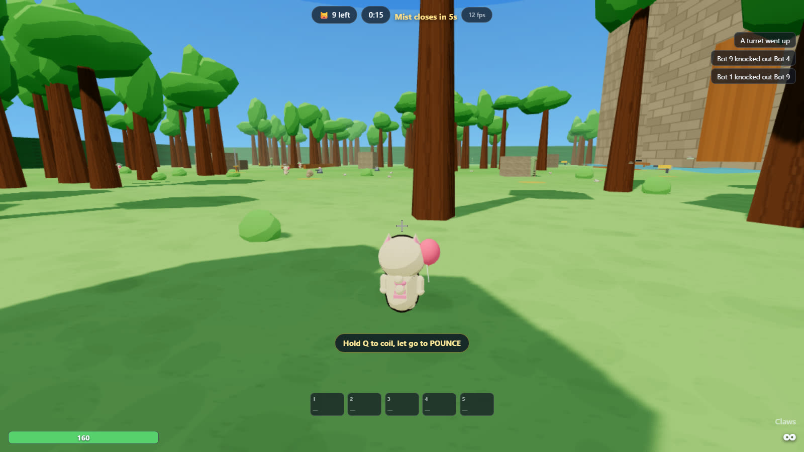 Water in the KittyKlash forest, reflecting the low-poly trees along the bank